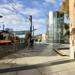 Automatic bicycle parking system at Heilbronn railway station