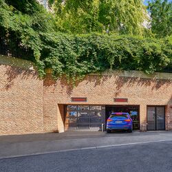 A car drives into an underground car park