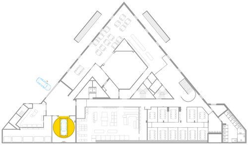 Diagram showing the layout of the parking systems within the building