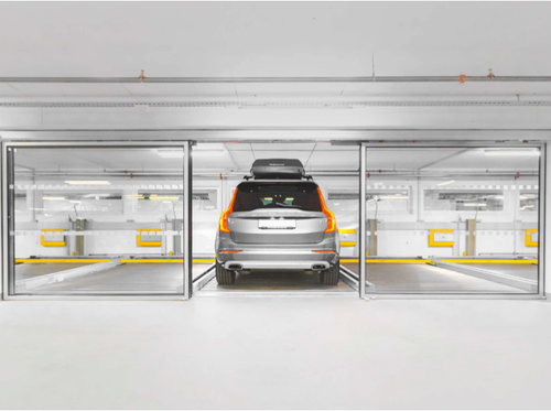 Car parked in a car park system