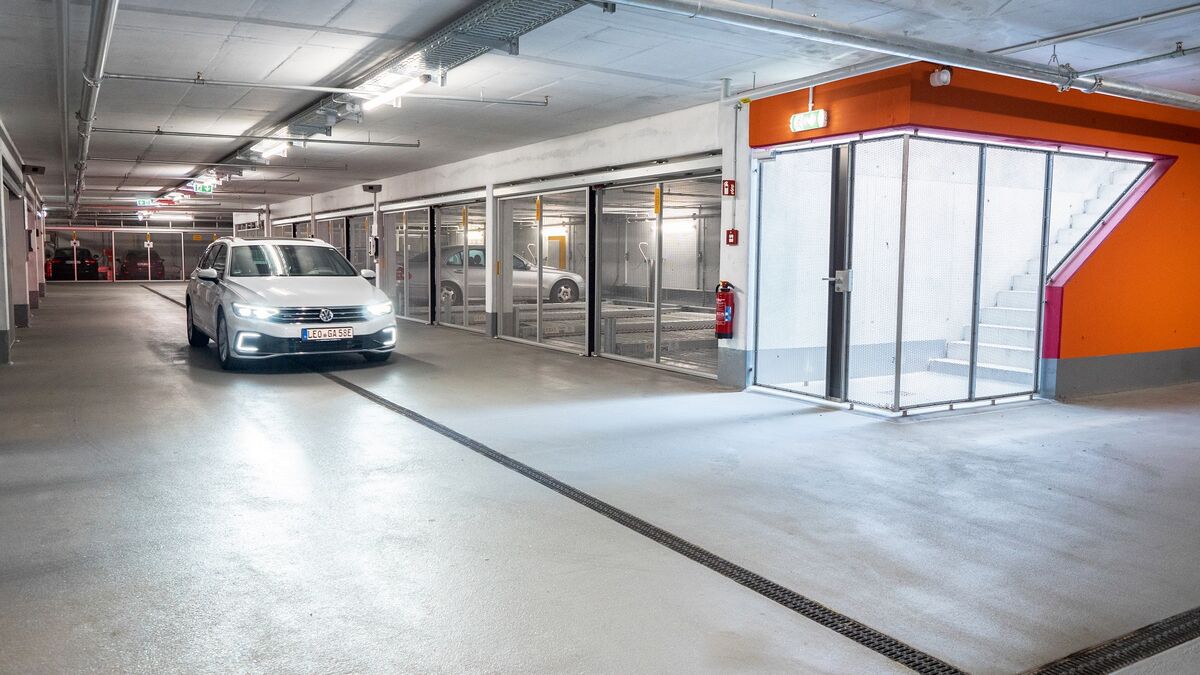 Cars are parked in a car parking system